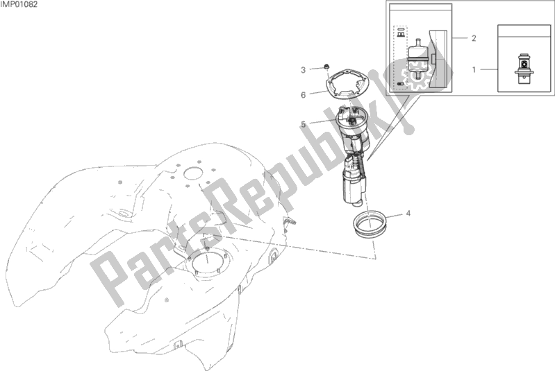 Todas as partes de Bomba De Combustivel do Ducati Multistrada 1260 S Pikes Peak 2019